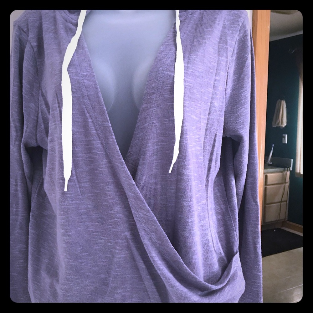 Purple cross cross hoodie